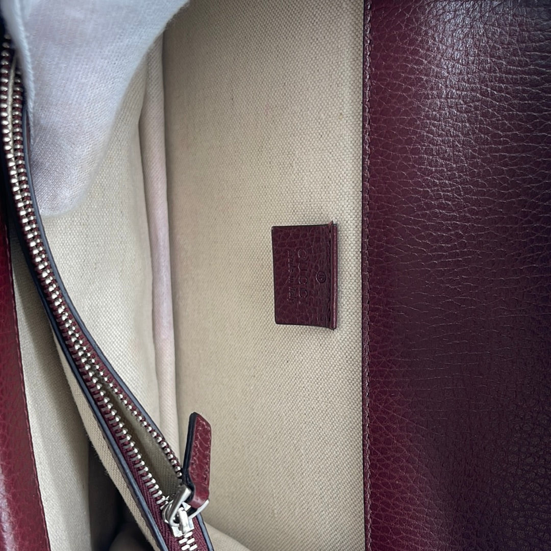 Preloved Gucci Burgundy Leather Dionysus MM Chain Shoulder Bag 400249001998 020524