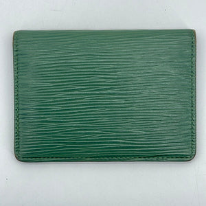 PRELOVED Louis Vuitton Green Epi Leather  Porte 2 cartes Vertical Pass Card Case (K) MI0934 020524