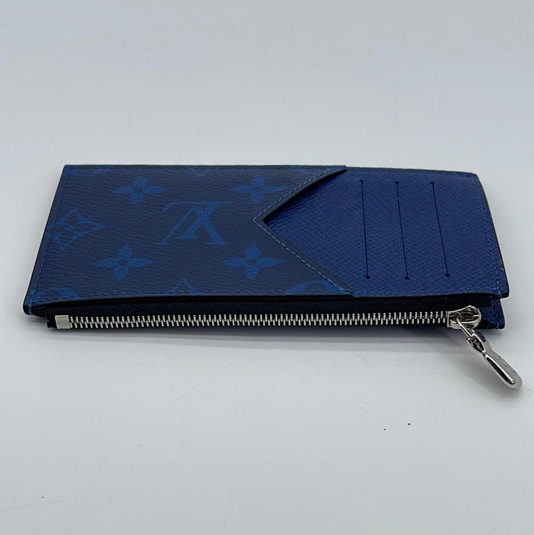 Preloved Louis Vuitton Monogram Taigarama Blue Coin Card Holder GHXT34 –  KimmieBBags LLC