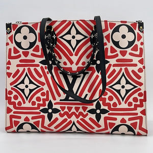 Louis Vuitton Red, Black, And White Giant Monogram Crafty Coated