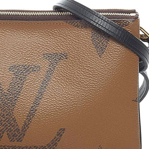 Louis Vuitton Pochette Double Zip Monogram Giant Reverse Brown