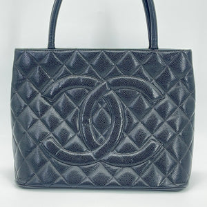 Preloved Chanel Black Quilted Caviar Leather Medallion Tote 6709810 091823