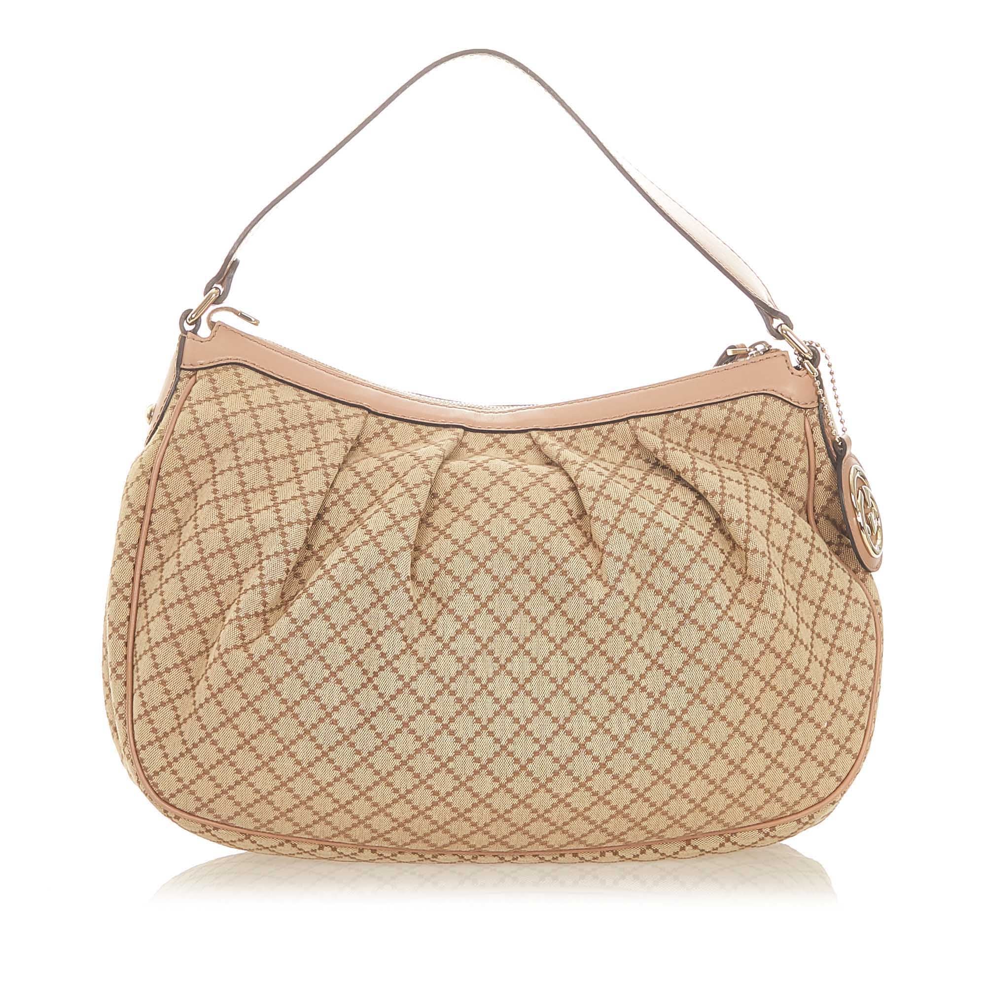 Preloved Gucci Diamante Beige Canvas Sukey Shoulder Bag 232955200047 060623 $90 OFF