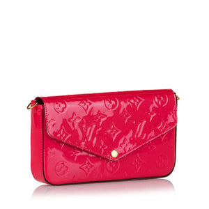 Louis Vuitton Pink Vernis Monogram Leather Pochette Bag