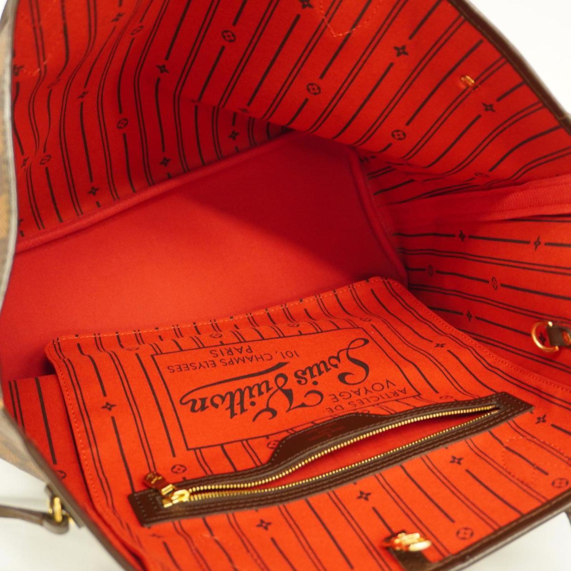 Preloved  Louis Vuitton Damier Ebene Neverfull MM Tote Bag - Red Interior 3D7KXT6 032624 G