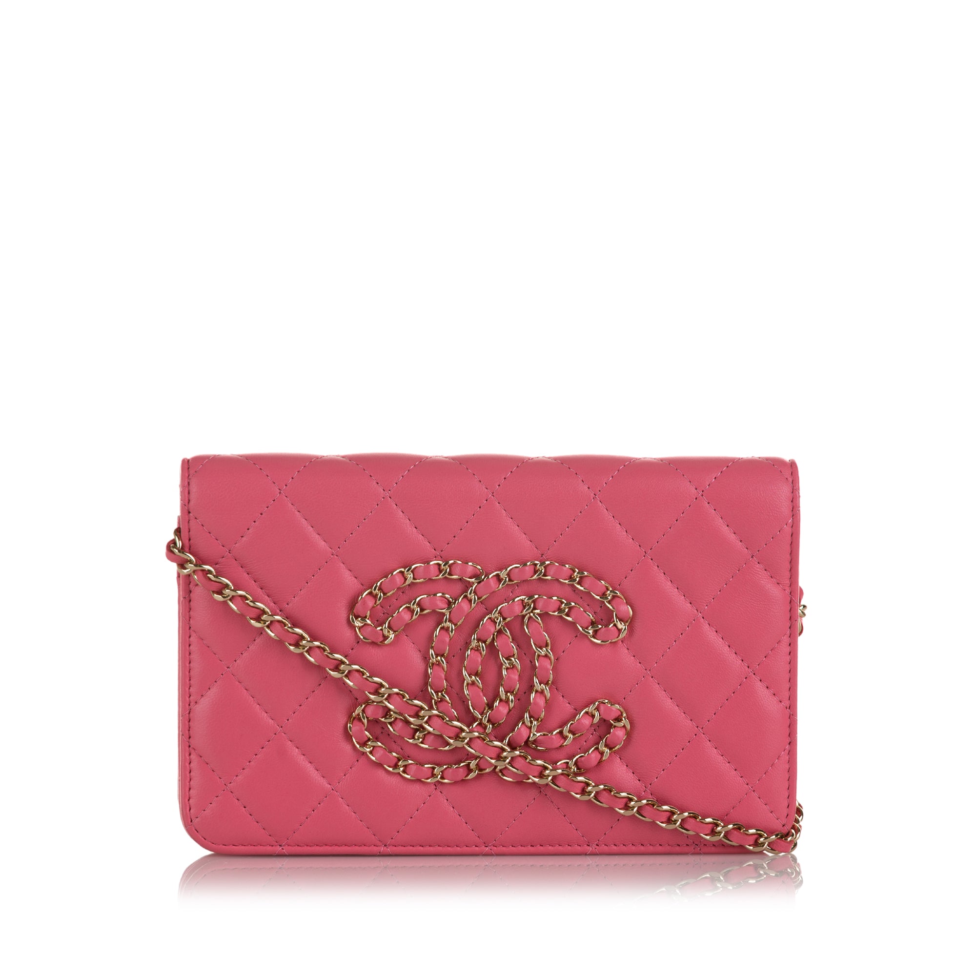 Chanel Wallet on Chain in Pink Lambskin Leather ref.504324 - Joli