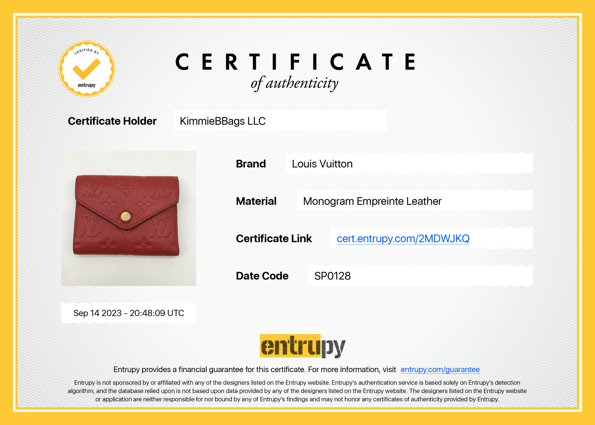 LOUIS VUITTON Tri-fold wallet M63489 Portonet Bie Cartes Crédit Epi Le –