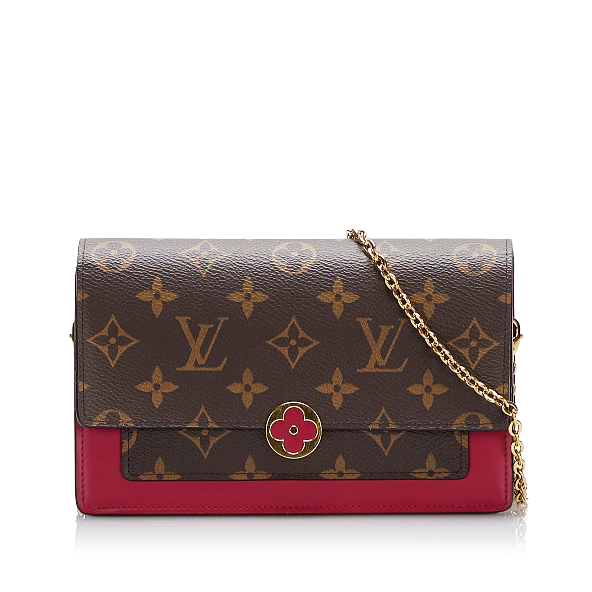 Louis Vuitton 2019 Monogram Flore Chain Wallet - Brown Crossbody