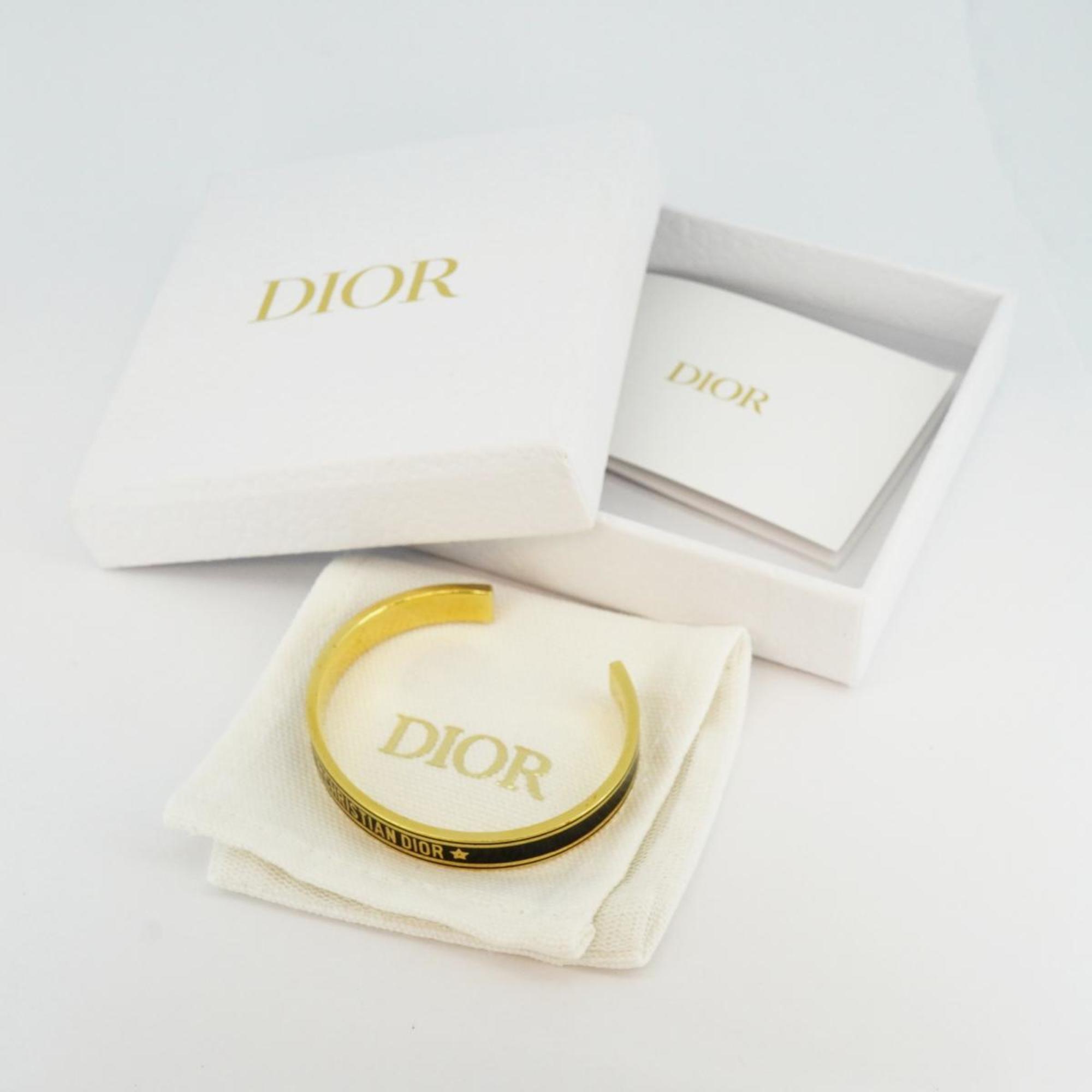 Preloved Christian Dior Gold and Black Dior Code Cuff Bracelet