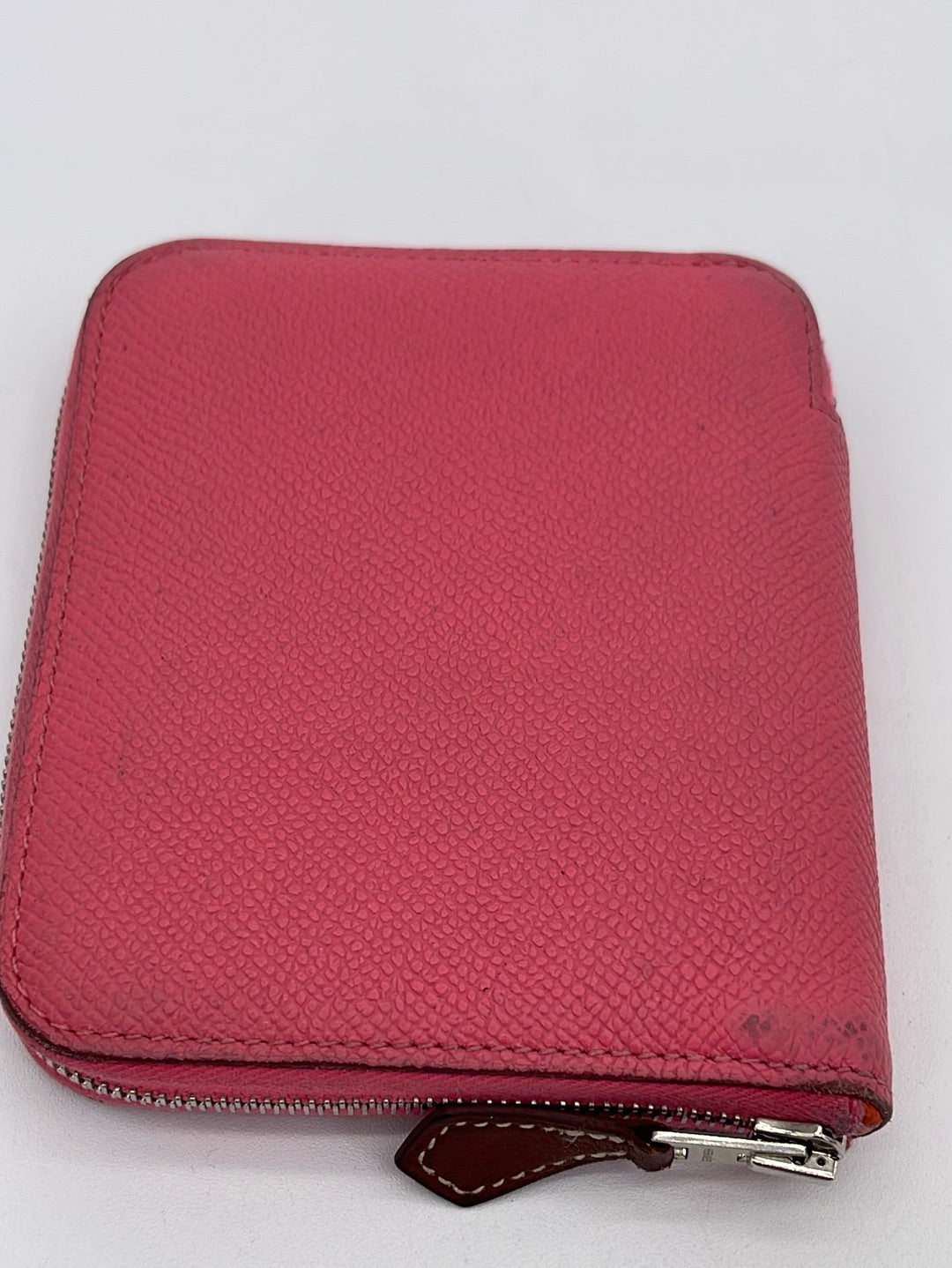 Preloved Hermes Rose Azalee Leather Epsom Compact Wallet With Orange Poppi Silk Interior  TTS011AU 110823