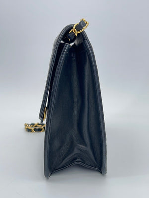 Preloved Chanel CC Timeless Black Lambskin Leather Flap Bag 6125574 091323