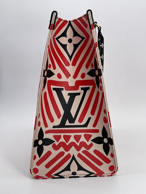 Louis Vuitton Monogram Giant Crafty Onthego GM in Cream Red