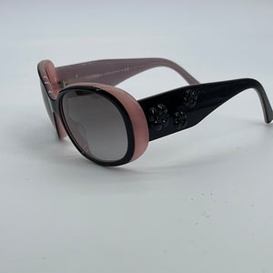 082623 SNEAK PEEK Preloved Chanel Black Pink Camellia Flower Sunglasses (3)  $40 OFF