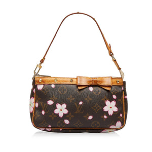 Louis Vuitton Brown And Pink Monogram Cherry Blossom Coated Canvas