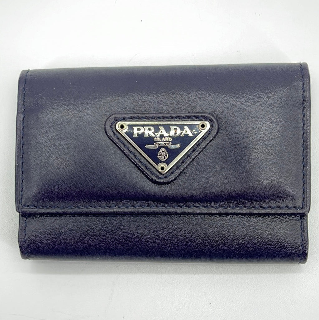 Preloved Prada Dark Purple Leather 6 Ring Key Case 67 110623