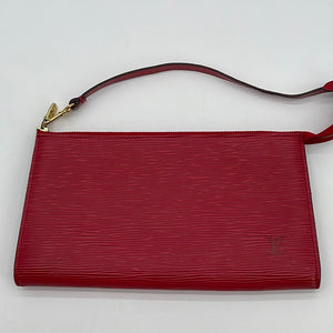 LOUIS VUITTON Epi Leather Red Pochette Accessories Pouch