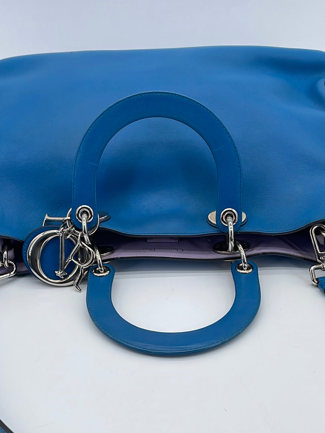 Preloved Christian Dior Blue Smooth Calfskin Large Diorissimo Tote 09MA1102 092123