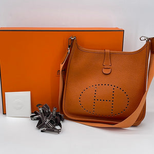 Preloved Hermes Orange Evelyne Bag Gen I Clemence PM (Kimmie’s Bag) BG4QBRK 101923