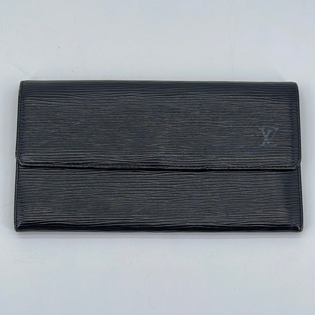 PreLoved Louis Vuitton Black Epi Leather Sarah Long Wallet MI1912 (K) 021424