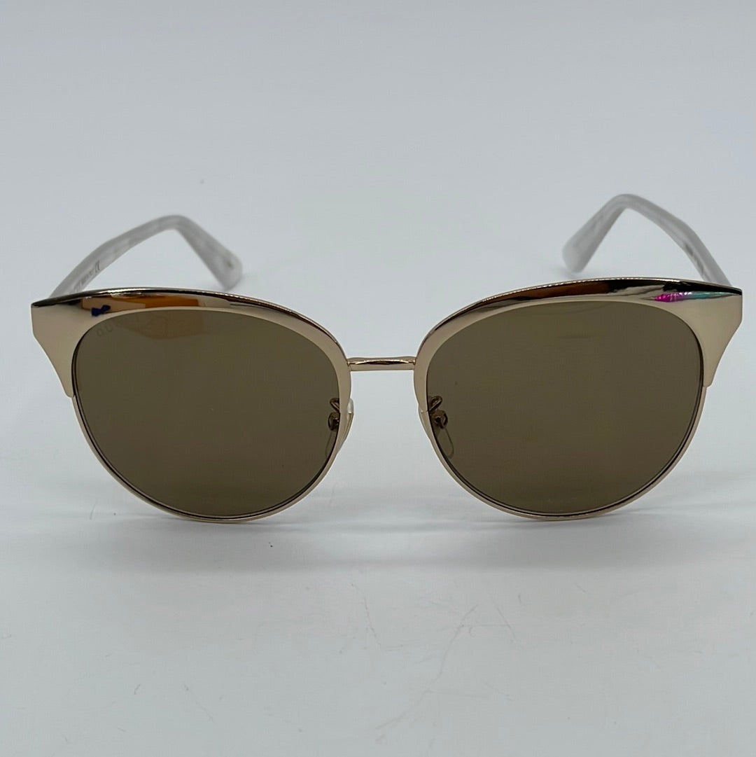Preloved Gucci Gold Round Queen Bee Sunglasses with Case GG0246SA 022724 H