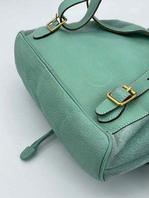 Preloved GUCCI Teal Suede Bamboo Backpack 6JY8RQX 031824 H