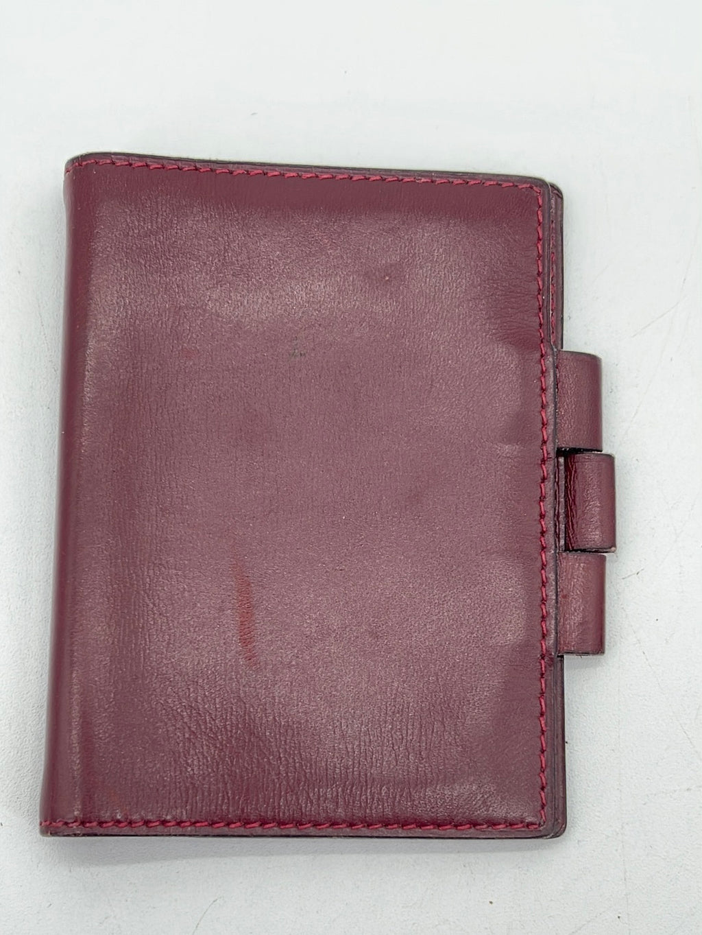 Preloved Hermes Burgundy Leather Mini Agenda / Day Planner Cover 4YK2MQ6 022424 H
