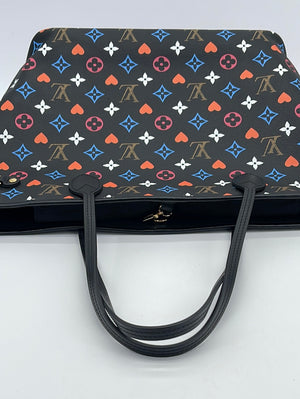 Louis Vuitton Preloved Monogram Neverfull MM Game on Tote Bag