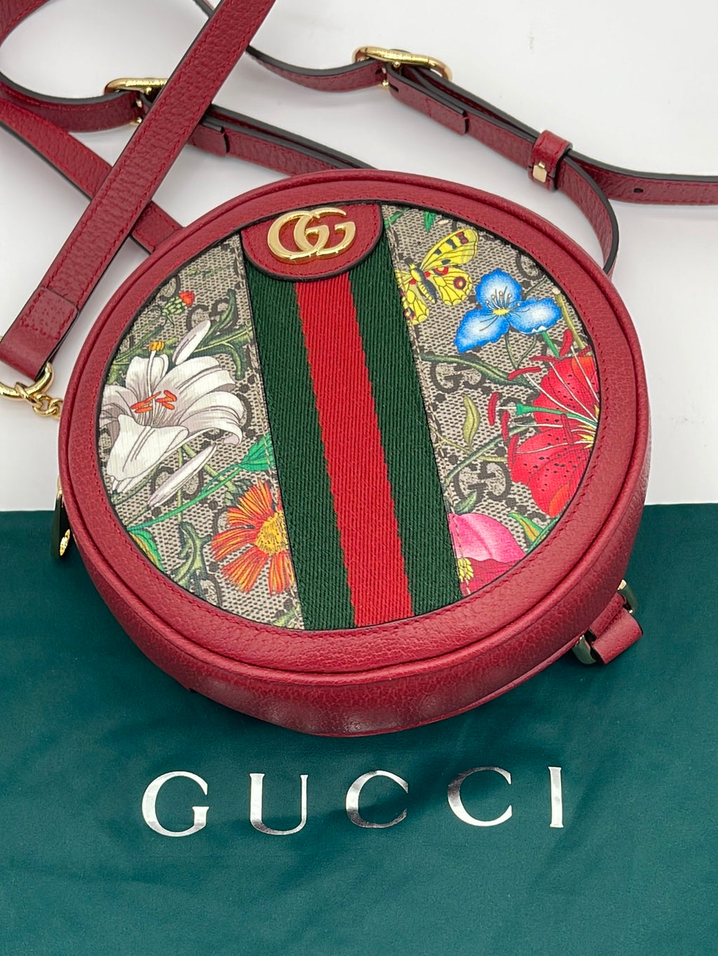 Preloved Gucci Ophidia Round Floral Backpack Bag 5986612091 110223