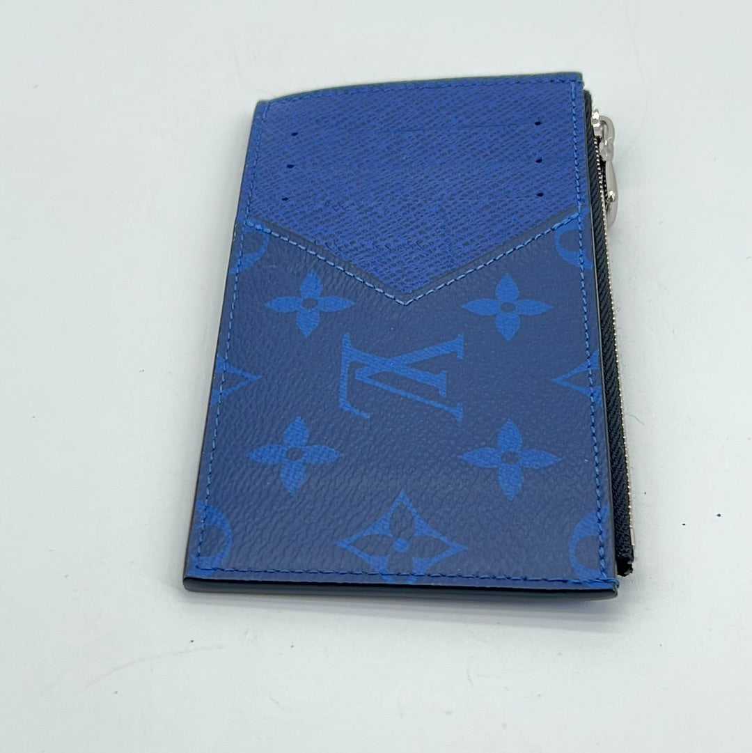 LOUIS VUITTON Taigarama Coin Card Holder Cobalt Blue 1250110