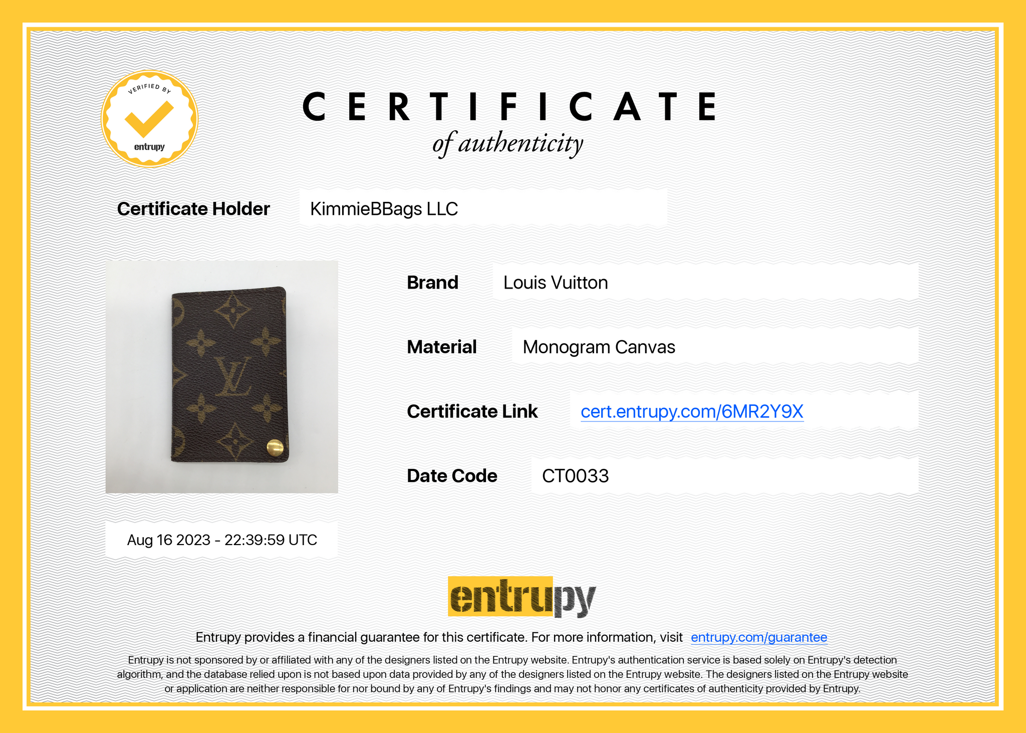 Auth Louis Vuitton Monogram Porte Cartes Credit Pression M60937 Card Case  J2045