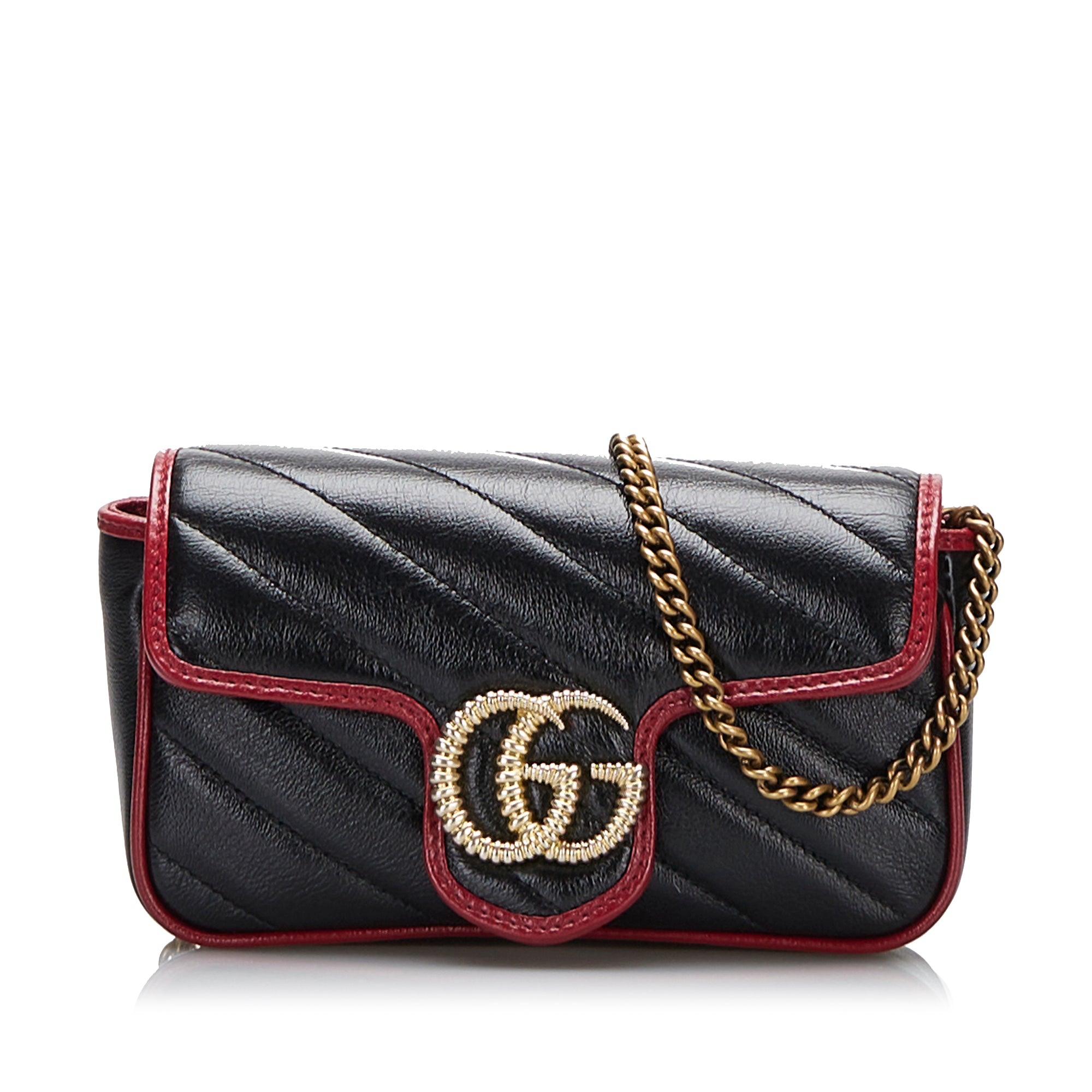 Gucci Vintage Effect Super Mini GG Leather Shoulder Bag