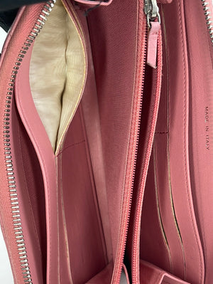 CHANEL Zippy wallet matelasse Purse Lamb skin leather Pink Italy