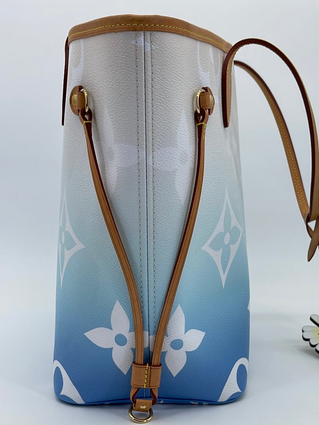 Louis Vuitton Limited Monogram Blue By the Pool Neverfull Pochette Wristlet  21lk For Sale at 1stDibs