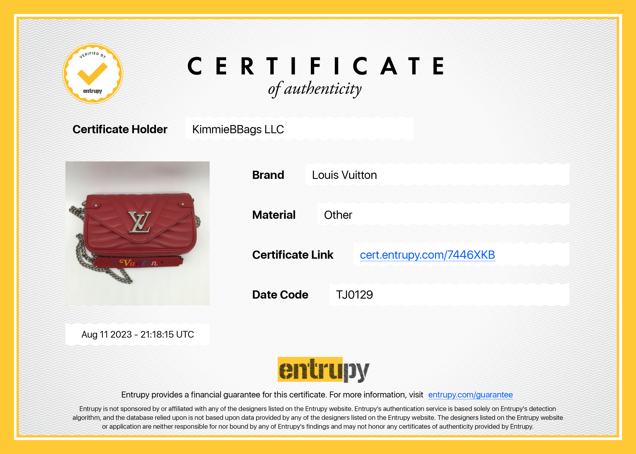 Preloved Louis Vuitton Red Quilted Cowhide New Wave Chain Wallet TJ0129 082323