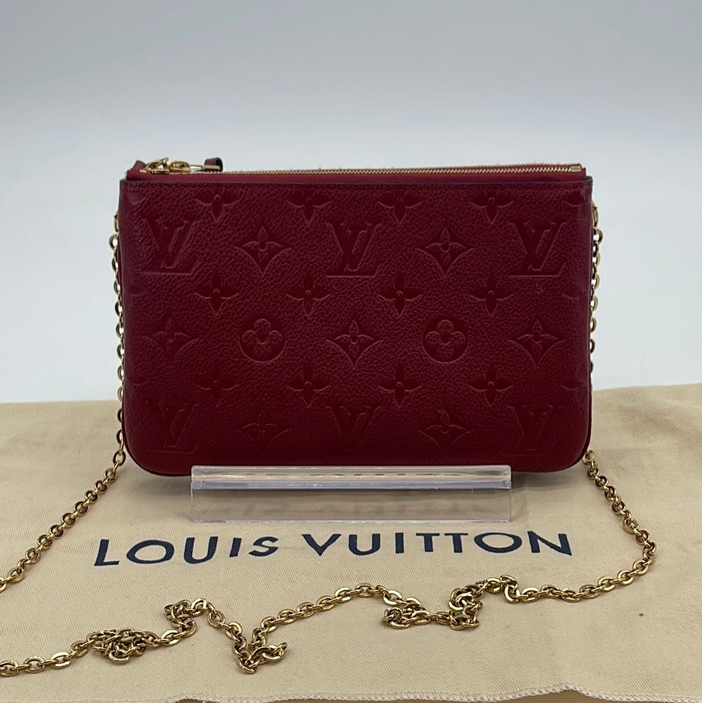 PRELOVED Louis Vuitton Monogram Red Empreinte Leather Double Zip Pochette Bag GI3139 110723