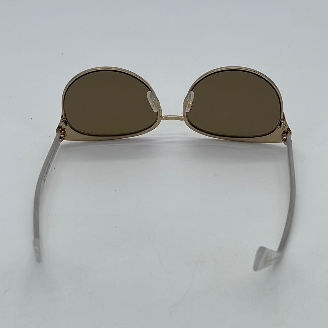 Preloved Gucci Gold Round Queen Bee Sunglasses with Case GG0246SA 022724 H