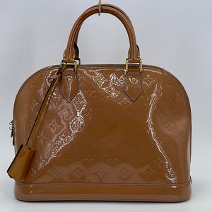 Preloved Louis Vuitton Tan Monogram Vernis Alma PM Handbag FL0183 091823