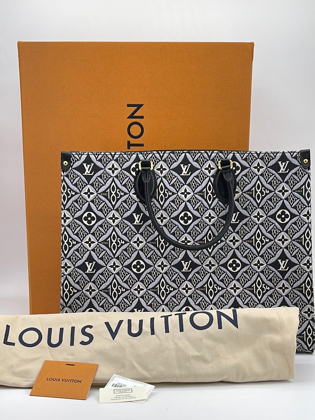 GIFTABLE PRELOVED Louis Vuitton Black Since 1854 Giant Monogram OnTheGo GM Tote Bag FL4210 101323 $500 OFF FLASH