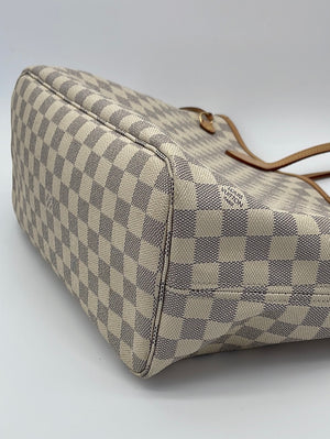 Louis Vuitton Tote Bag Neverfull MM N51107 Damier Azur Canvas