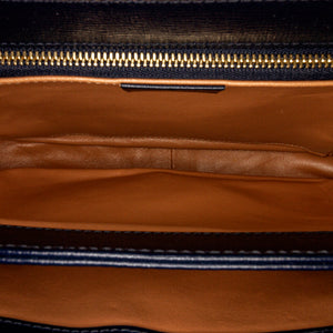 Preloved Limited Edition GUCCI Navy and Brown Horsebit 1955 Shoulder Bag 602204213317 062023 $100 off