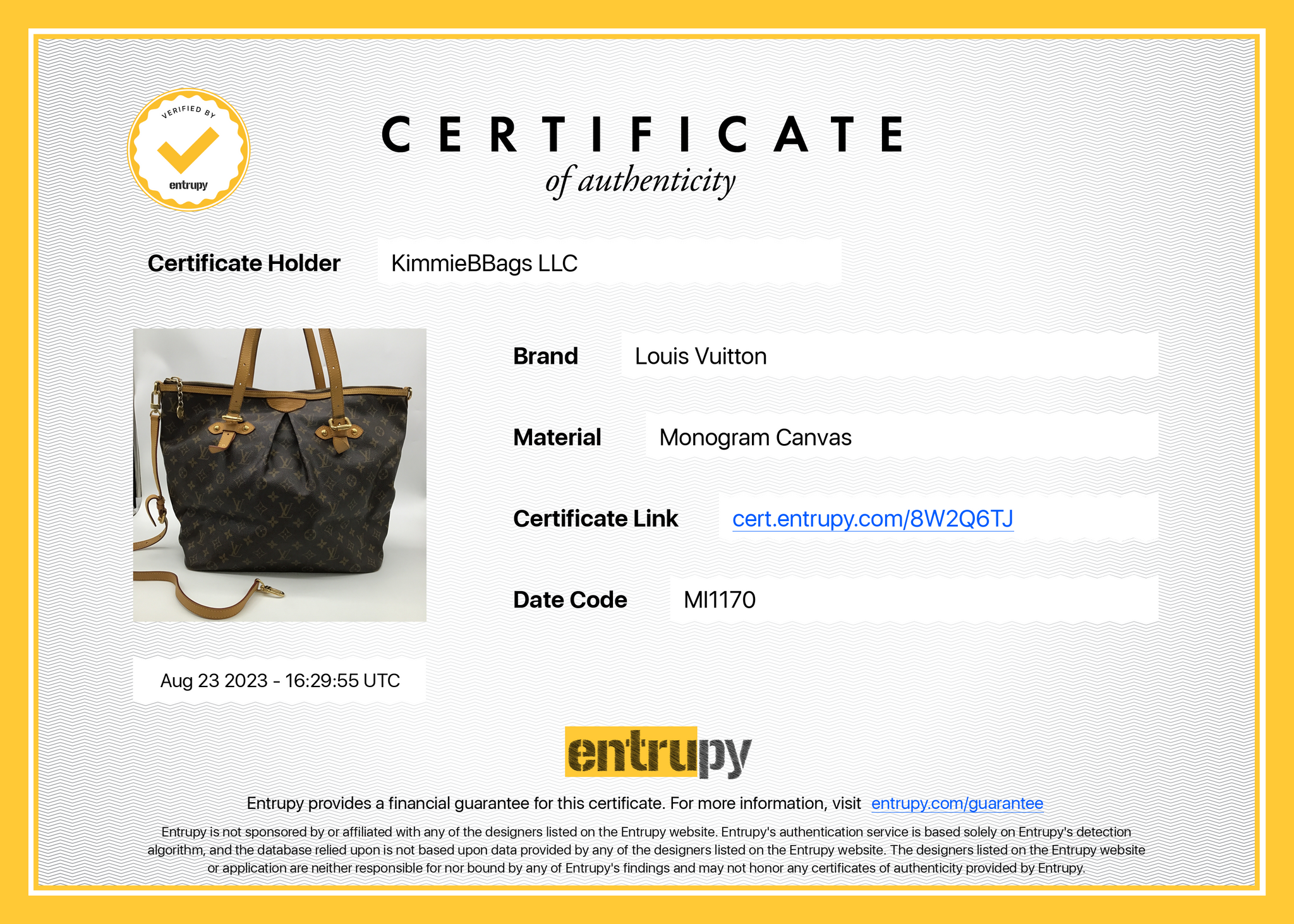 Preloved Louis Vuitton Palermo GM Monogram Tote MI1170 082923 – KimmieBBags  LLC