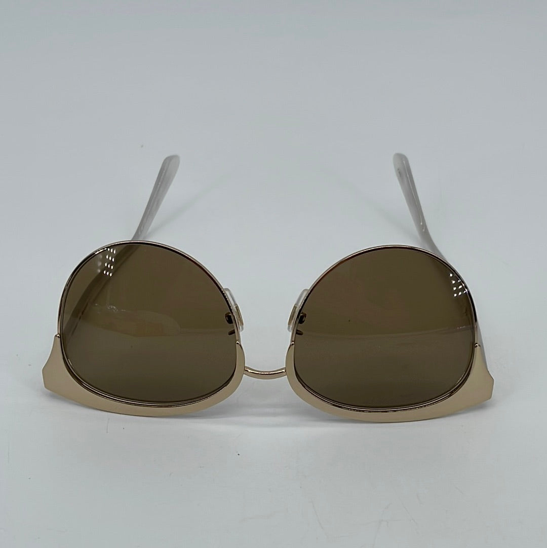 Preloved Gucci Gold Round Queen Bee Sunglasses with Case GG0246SA 022724 H