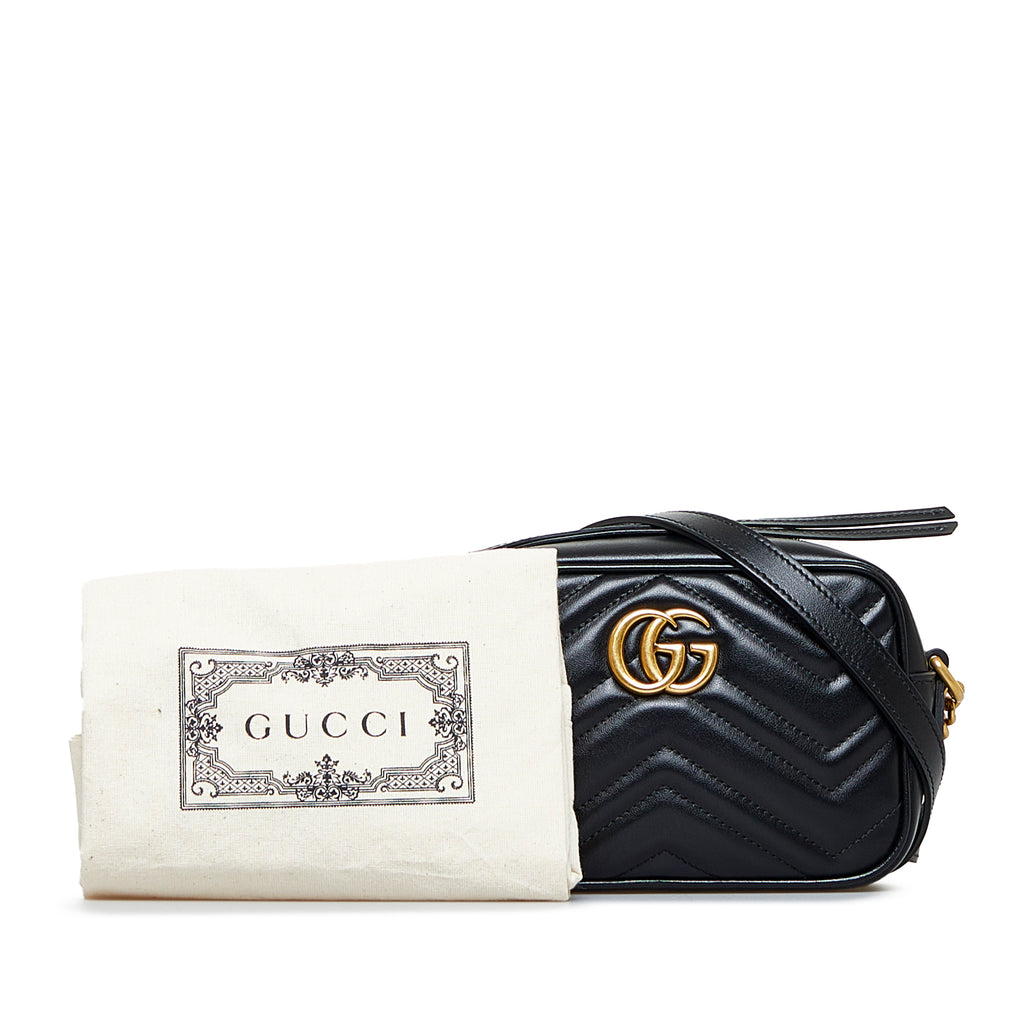 PRELOVED Gucci GG  Matelasse Black Leather Mini Camera Shoulder Bag 448065527066 092623 $360 OFF Flash Sale