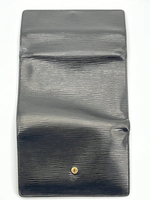Vintage Louis Vuitton Yellow Tresor Clutch Porte Epi Leather Gold Wallet