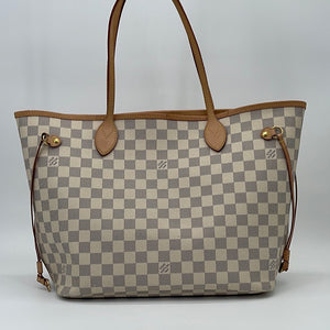 Authentic Louis Vuitton Damier Azur Neverfull mm Tote Shoulder Bag