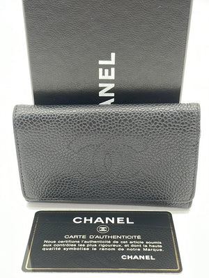 Preloved Chanel Black Caviar 6 Key Holder BM4WGMQ 050724 H