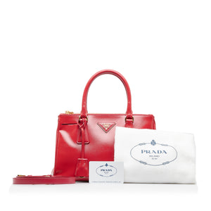 Preloved Prada Pink Mini Saffiano Vernice Galleria Double Zip Satchel 14/G 020124 ❤️