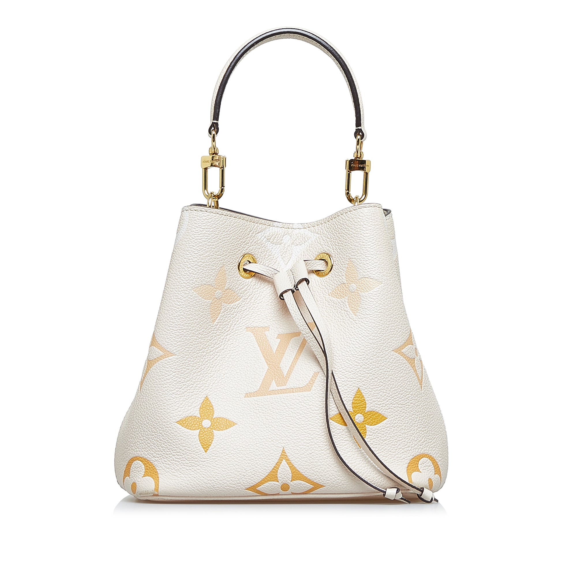 Preloved Louis Vuitton Gold and White Monogram Empreinte Giant by The Pool NeoNoe Bb Handbag AR0241 92123