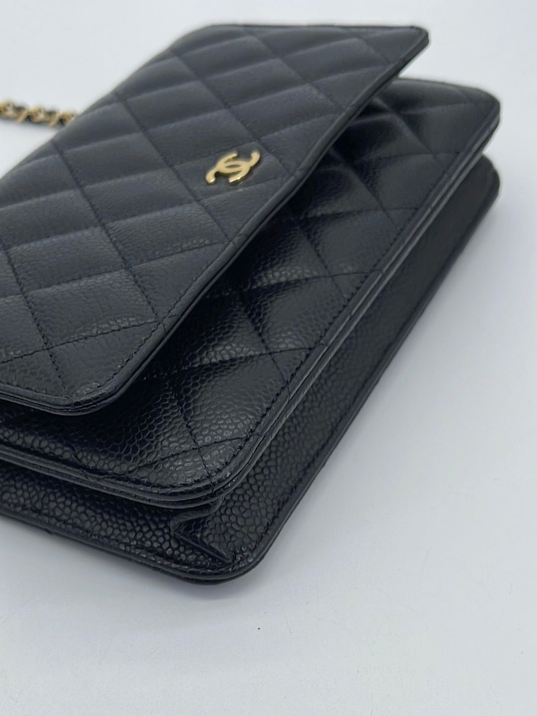 chanel wallet on chain caviar black bag