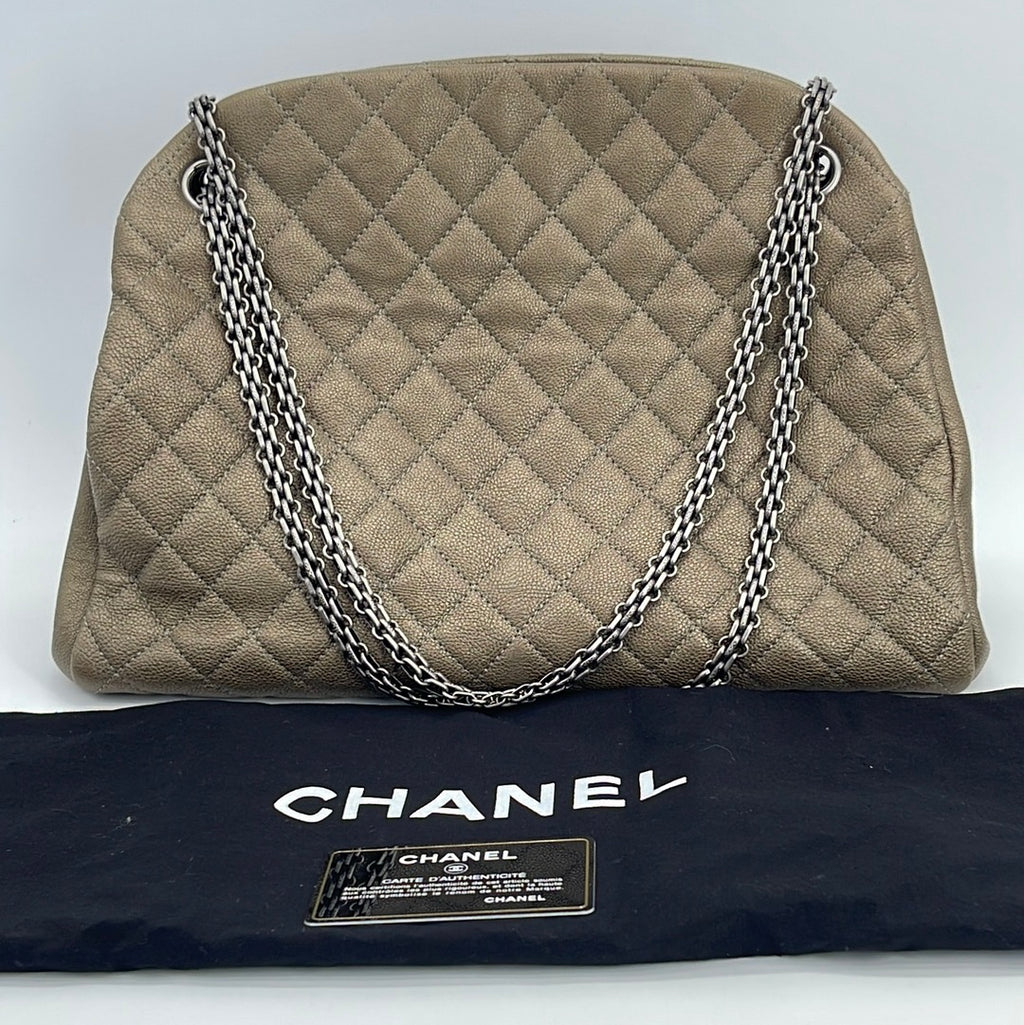 Chanel Black Quilted Caviar Leather Shoulder Bag at Jill's Consignment